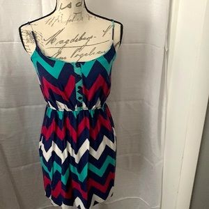 Justify Multicolor Chevron Sundress M